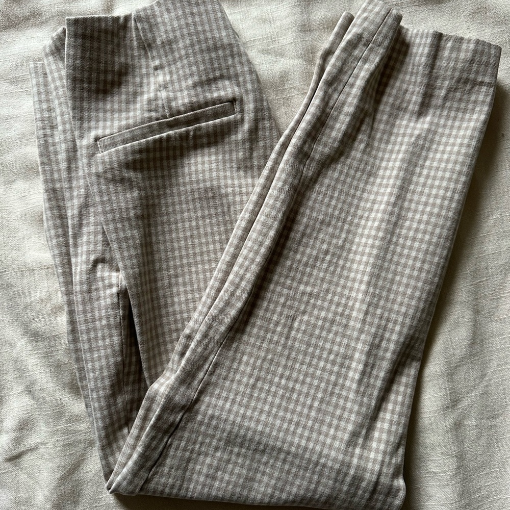 H&M stretch plaid pant